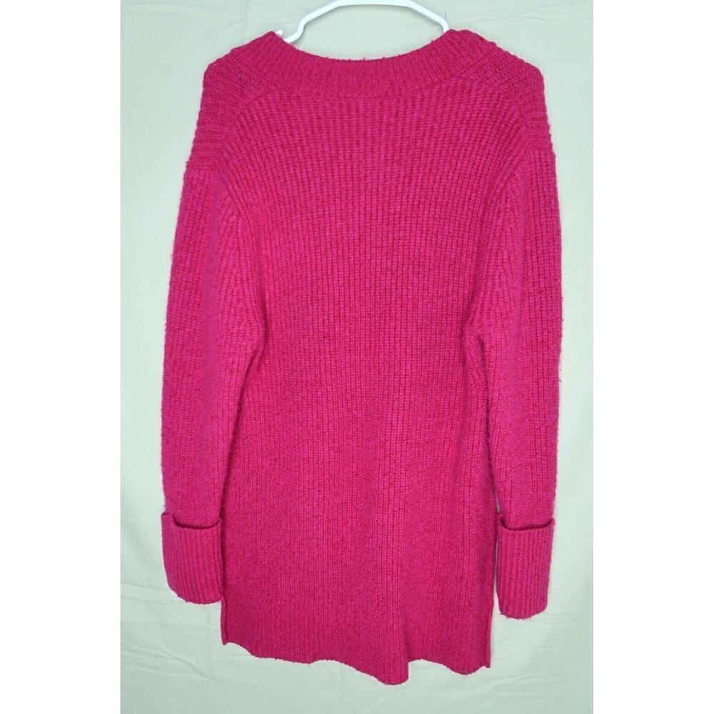 Athleta Shasta Tunic Sweater Chunky Oversized Pink High Low Wool Blend Size XS - Picture 7 of 13